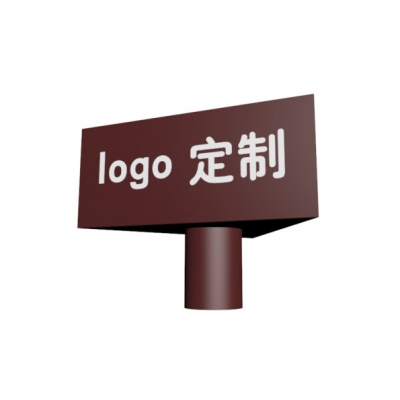 灯箱指路方向标牌 顶部三角形logo