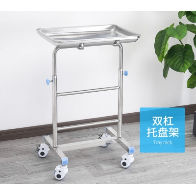 消毒器械方盘架手术室移动小推车60*40双杆