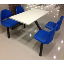 中空塑胶料椅面耐用学校食堂餐桌椅