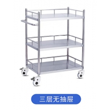 医用小推车不锈钢三层无抽60*40*86cm