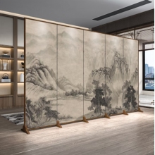 新中式移动折叠屏风隔断办公室50*190cm