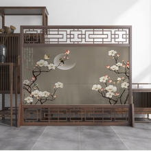办公室中式实木移动屏风隔断120*180cm