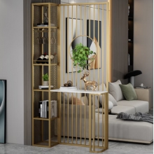 北欧轻奢铁艺屏风隔断办公金色80*30*220cm
