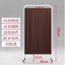 床位可移动医院用折叠遮挡帘白框-咖啡色布