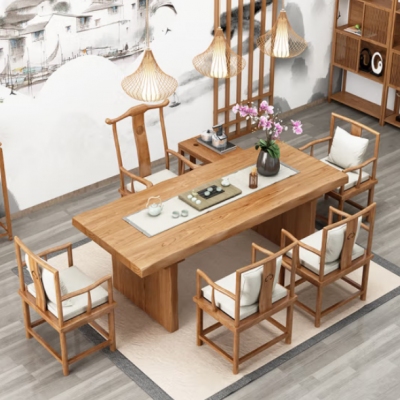 茶台办公原木大板桌120*60*75