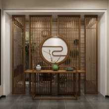 实木屏风遮挡座屏胡桃木220*240cm