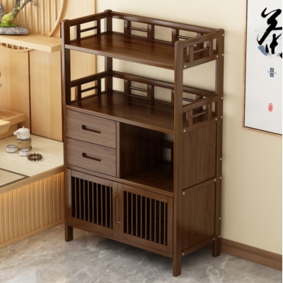 实木多层储物架中式三层68cm